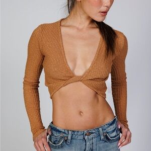 Lisa Says Gah Ribbed Crop Top